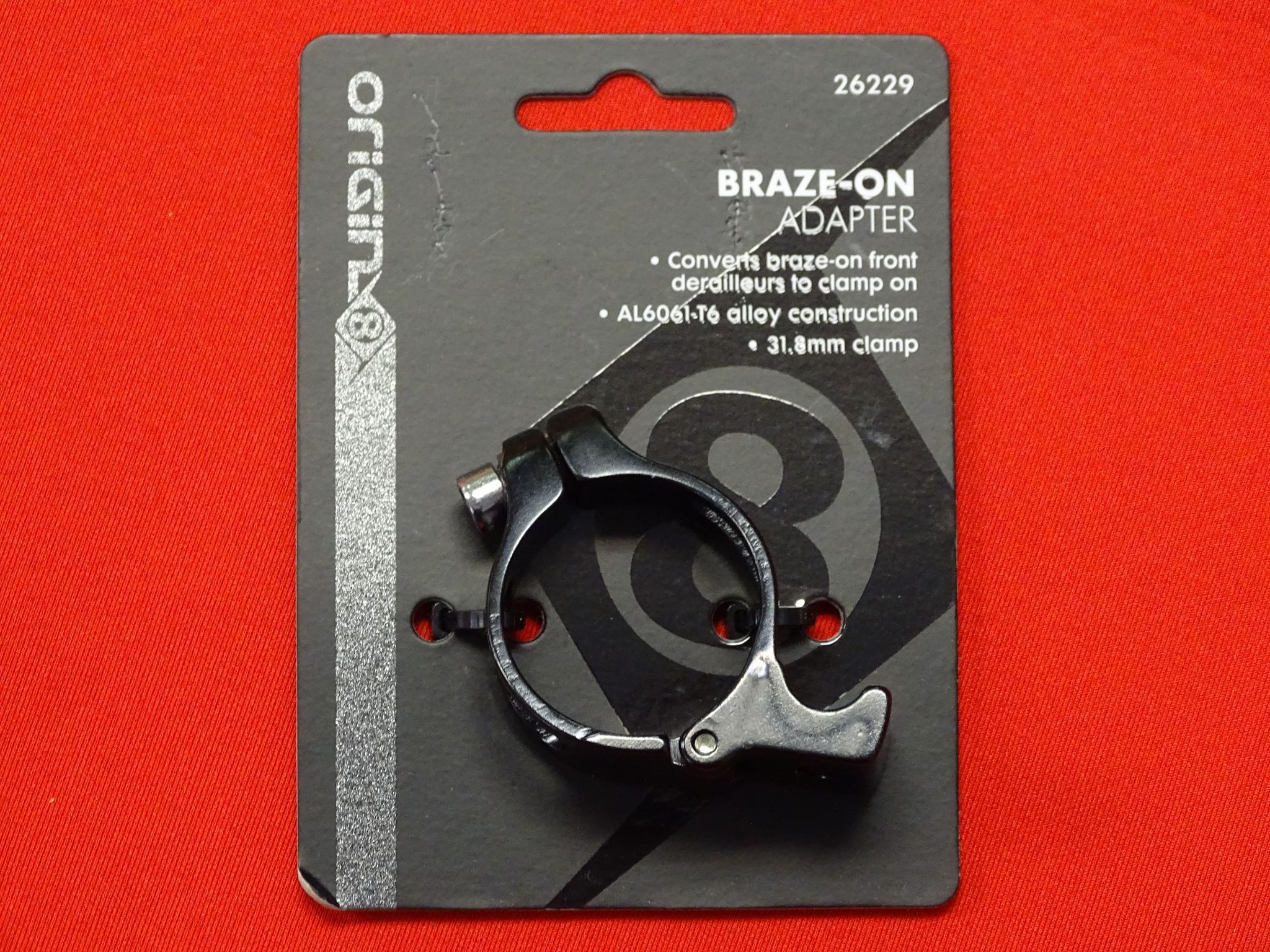 Black Origin8 Braze-On Adapter Derailleurs 31.8 